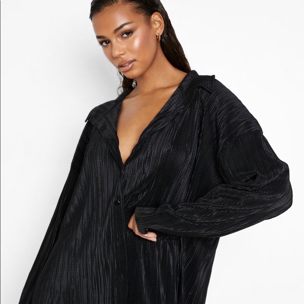 NWT Missguided Black Plisse Set